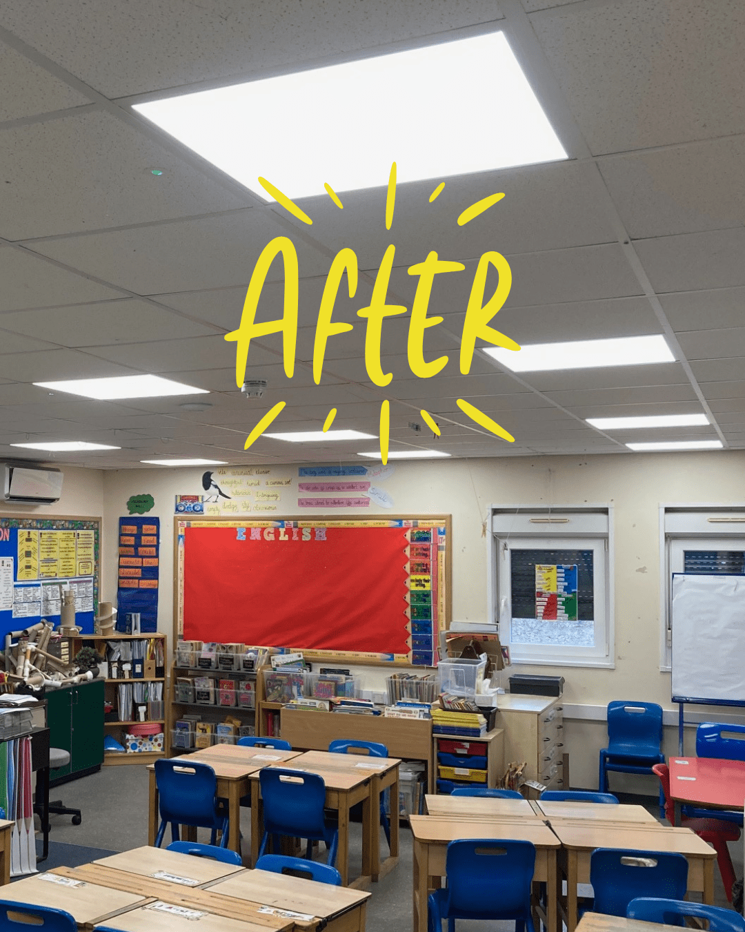 Marvels Lane classroom after Lighting improvements