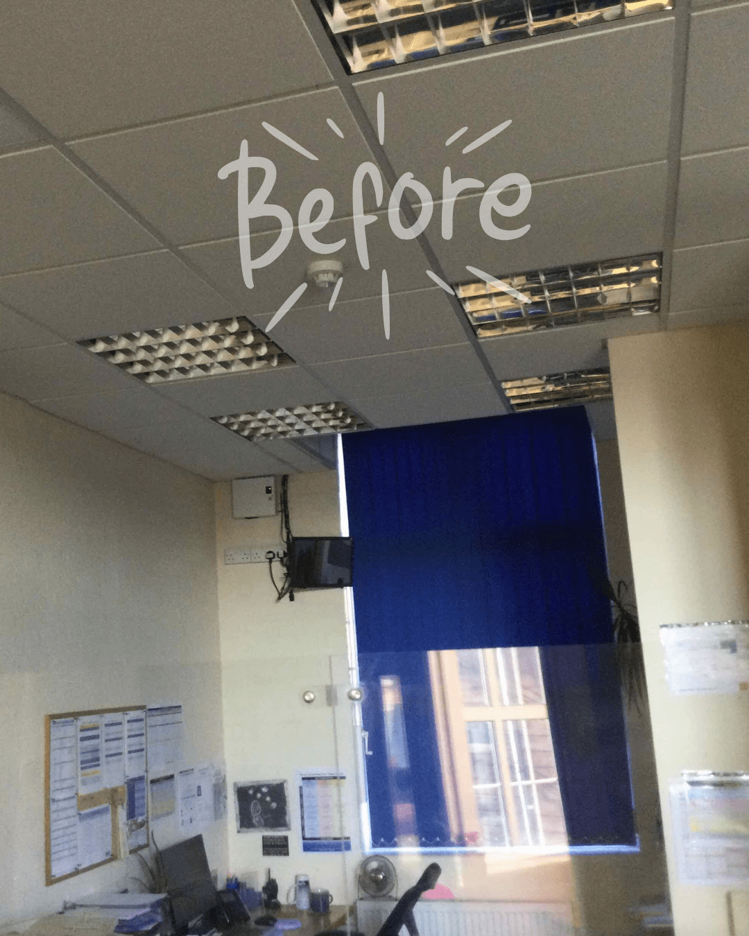 Marvels Lane classroom before Lighting improvements